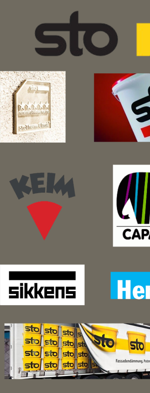 Unsere Partner: STO, StoCretec, Keim, Caparol, Sikkens, Herbol, Volimera